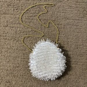 Anthropologie Beaded Fringe Crossbody Clutch Bag